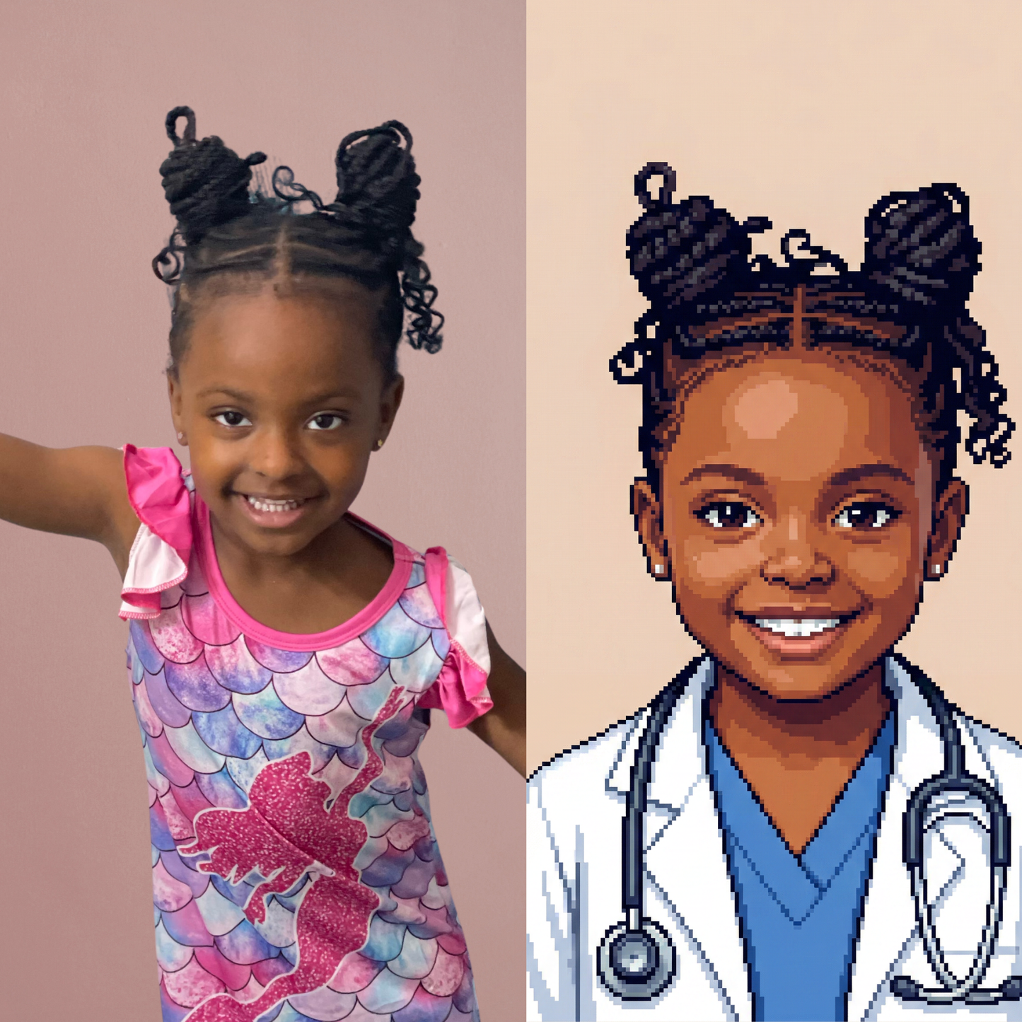 Future Portrait Pixel Art - Poster