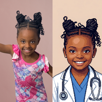 Future Portrait Pixel Art - Poster